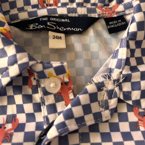 Ben Sherman checkered print lobster polo 24 months - Picture 6 of 6